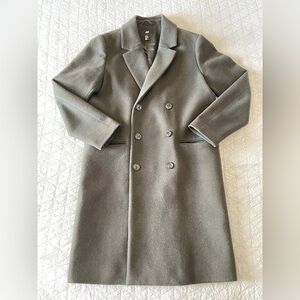 H&M Double-Breasted Coat - Men’s 40R/Medium - Dark Khaki Green
